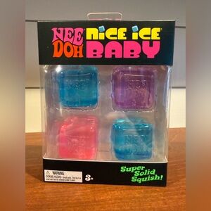 Nee Doh Nice Ice Baby Squishy Ice Cubes 4 pack - Pink & Blue & Purple